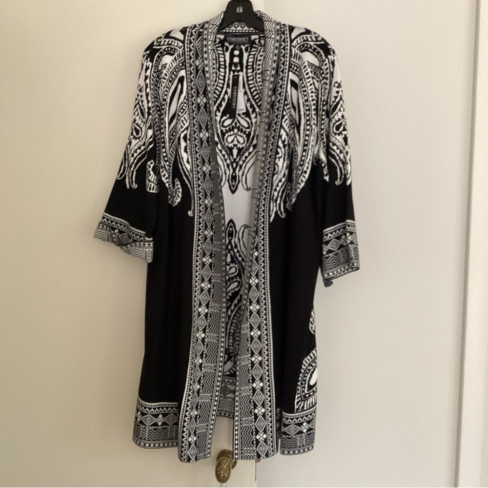 Women’s Black/White Sweater Coat Sz. 1X (New)